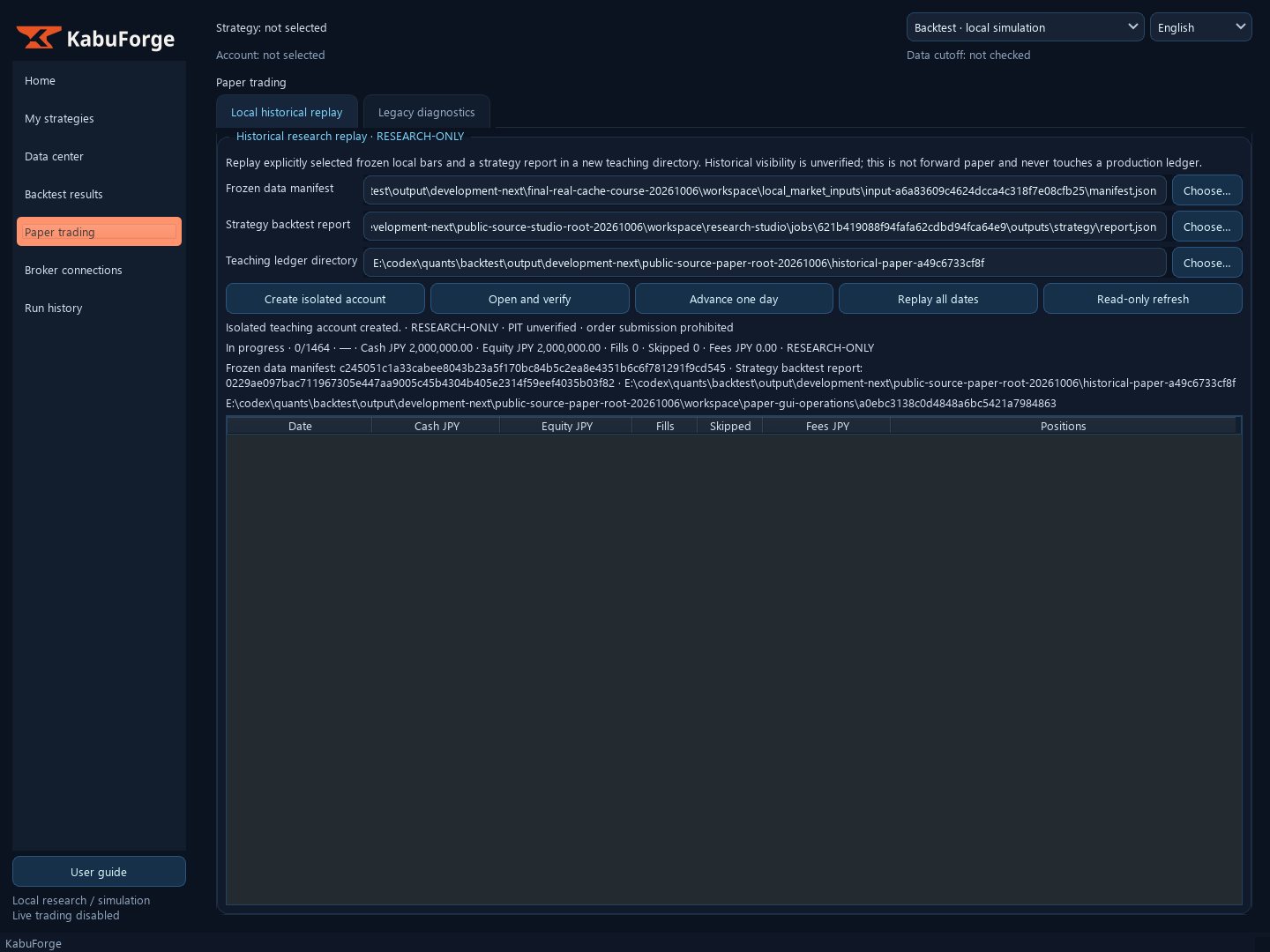 Create the isolated account
